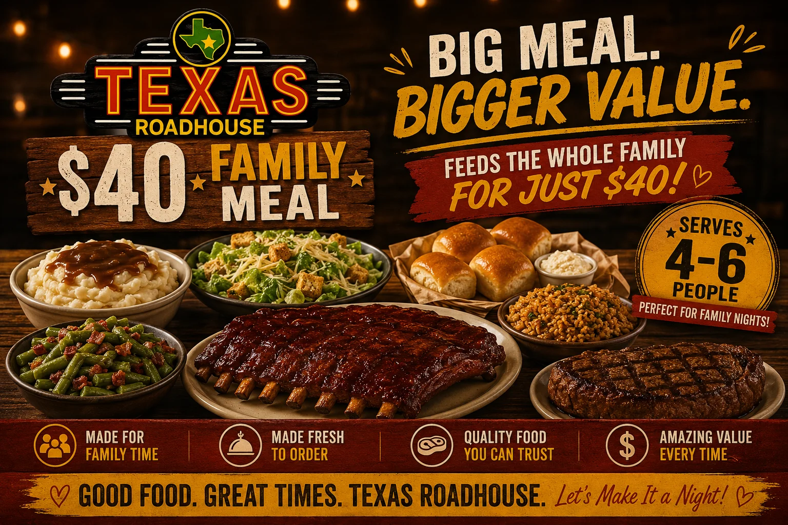 Texas Roadhouse $40 Family Meal​